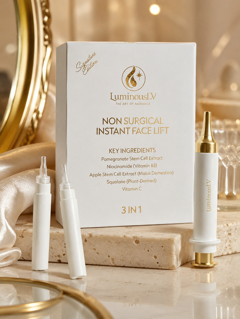 New LuminousLV Non Surgical Instant Face Lift 3-in-1 Serum 0.46 oz x3